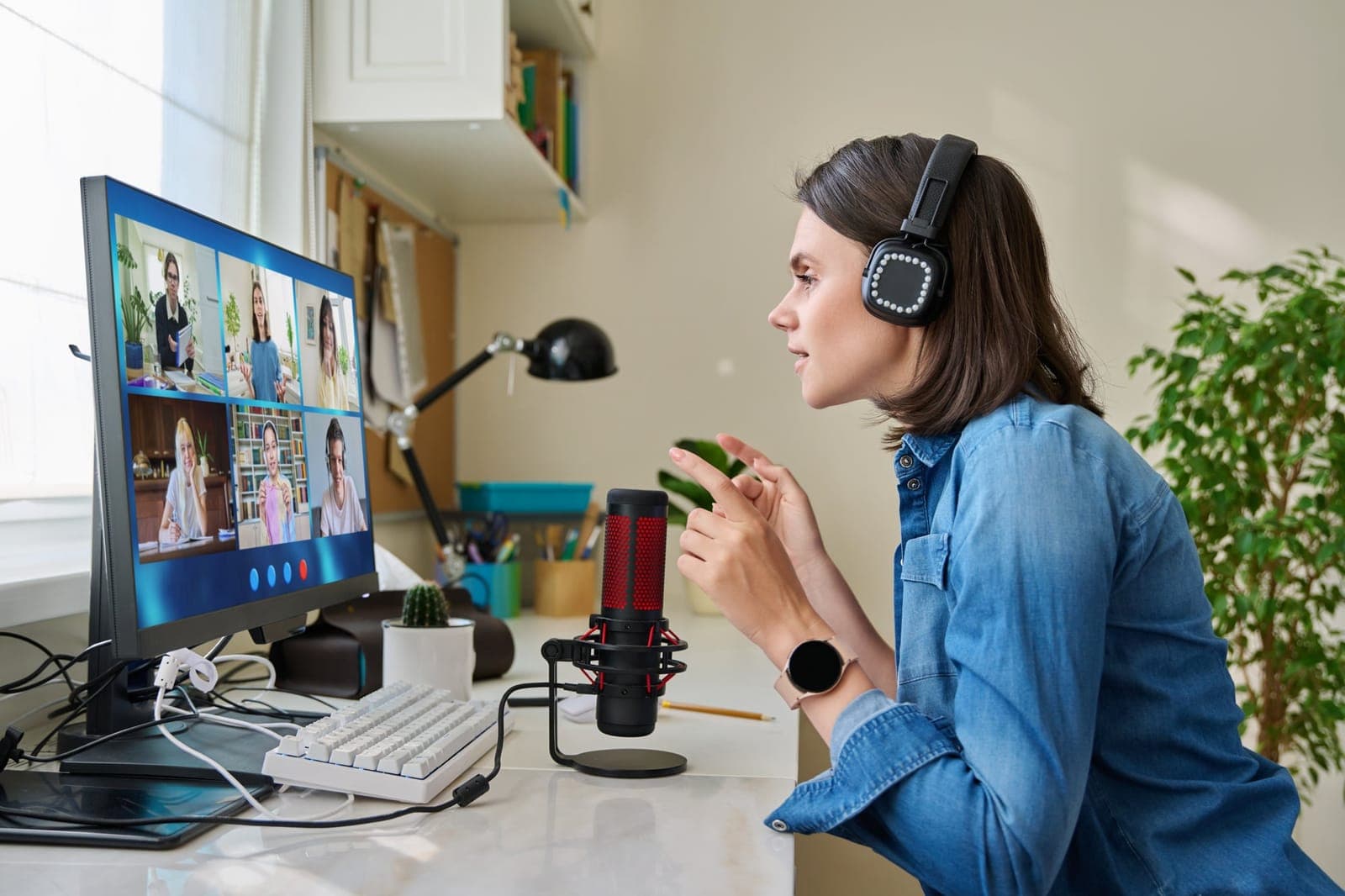 Senior developer on a video call with a client